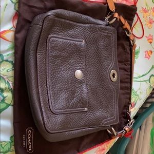 Brown leather Coach purse